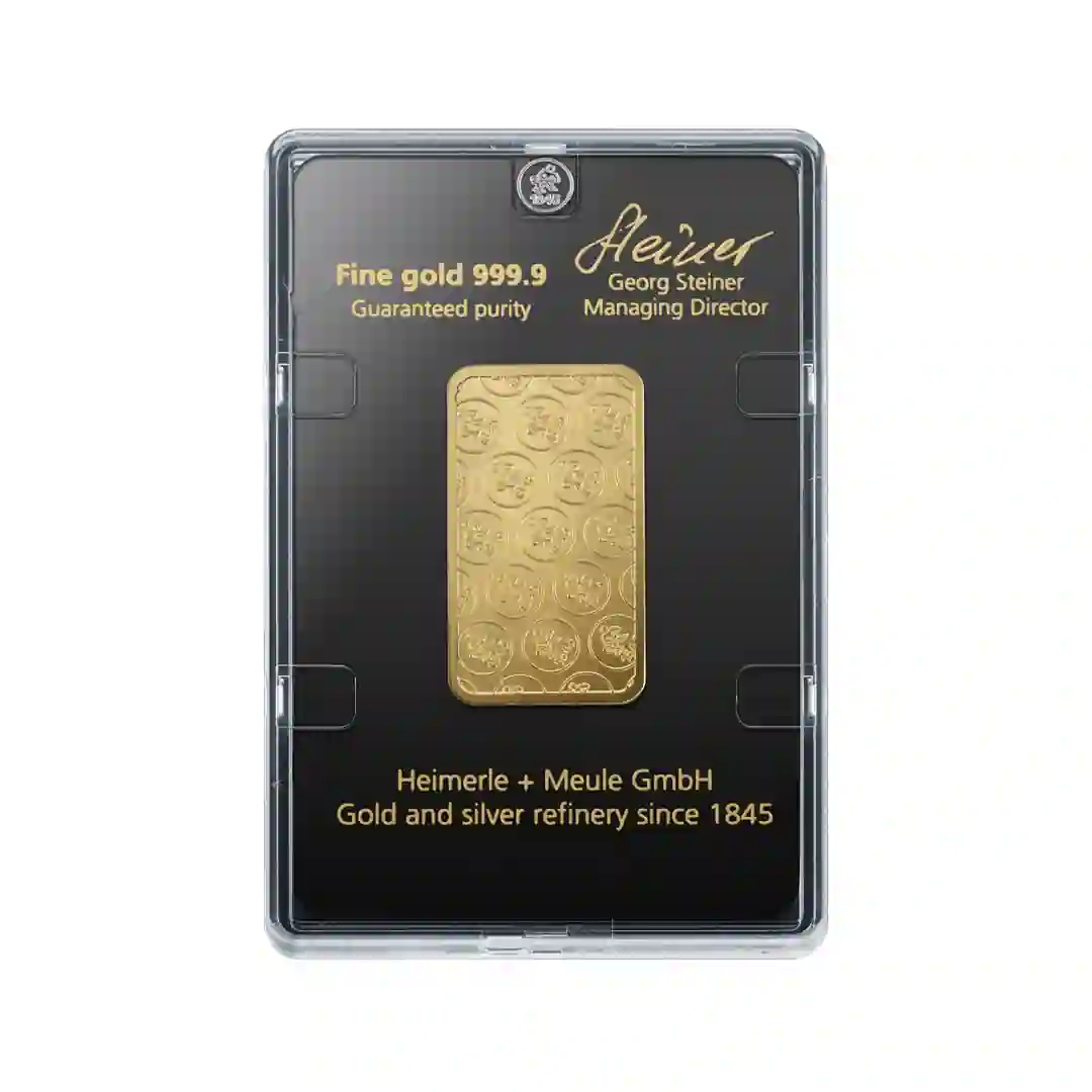 1 oz Feingoldbarren | Heimerle + Meule – Zweite Ansicht