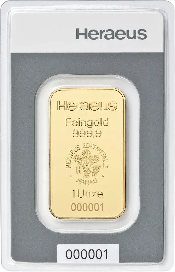 1 oz Goldbarren | Heraeus